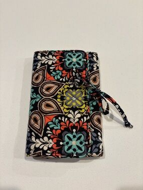 VERA BRADLEY Sierra Jewelry Roll Zip Pockets Travel Case